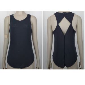 Athleta Black Tank Top With Diamond Cut Open Back